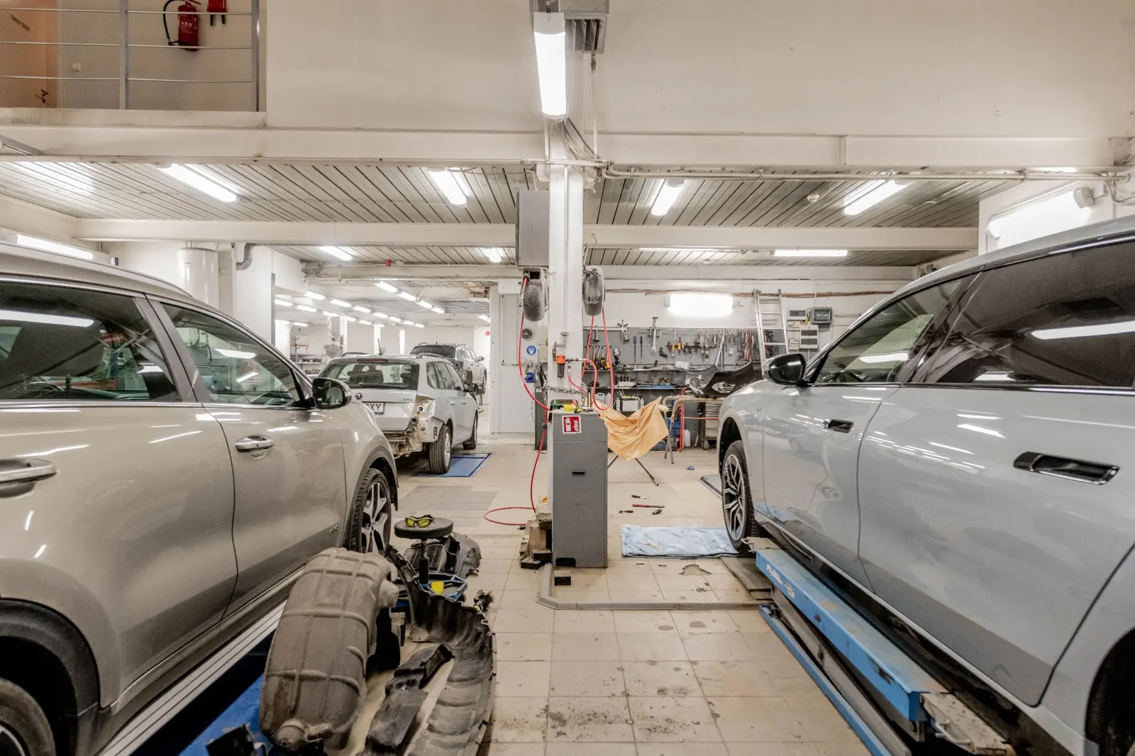 Professional automotive service workspace